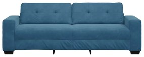 Sofá de 3 Lugares vidaXL Azul 180 cm em Veludo