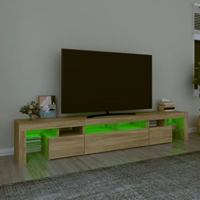 Móvel de TV com luzes LED 230x36,5x40 cm carvalho sonoma