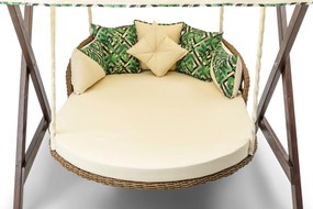 Baloiço Duplo de Jardim Dominic – Madeira de Pinho – Tecido Impermeáve