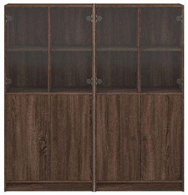 Estante c/ portas 136x37x142cm deriv. madeira carvalho castanho