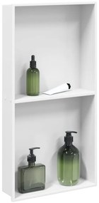 Nicho parede p/ duche 32x62x9 cm aço inoxidável branco mate