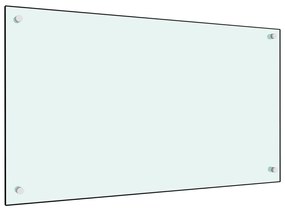 249458 vidaXL Painel anti-salpicos de cozinha 90x50 cm vidro temperado branco