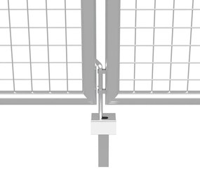 Portão de jardim em aço galvanizado 415x225 cm prateado