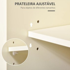 Carrinho de Cozinha com 2 Armários Porta Corredeira 2 Gavetas e Barra para Panos Móvel Aparador com Rodas para Sala de Jantar 110x49,5x89,5cm Creme