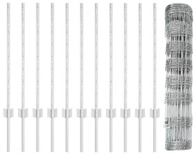Postes para Cerca vidaXL 11 pcs U-Channel 80 cm Aço Galvanizado