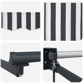 Toldo retrátil 4,5x3 m tecido e alumínio antracite e branco