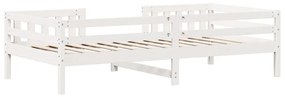 Estrutura de cama sem colchão 80x200 cm pinho maciço branco