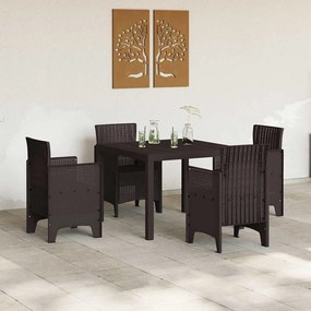 Conjunto de Jantar para Jardim 5 pcs Castanho