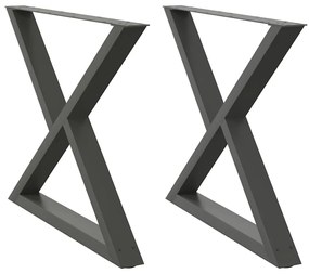 Mesa de jantar pernas 2pcs 90x(72-73,3)cm aço antracite