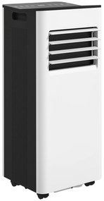 HOMCOM Ar Condicionado Portátil 3 em 1 9000 BTU Arrefecedor Ventoinha Desumidificador 24,1 L/Dia com 2 Velocidades 25m² Branco | Aosom Portugal