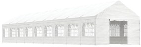 Gazebo com telhado 20,07x4,08x3,22 m polietileno branco