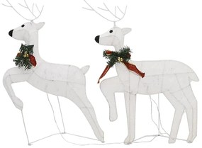 Renas de Natal 4 pcs 80 luzes LED branco