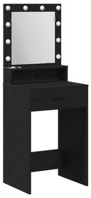 Mesa de Maquiagem vidaXL com Luzes LED Carvalho Preto 50x41x135 cm