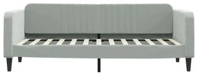 Sofá-cama com gavetão 80x200 cm veludo cinzento-claro
