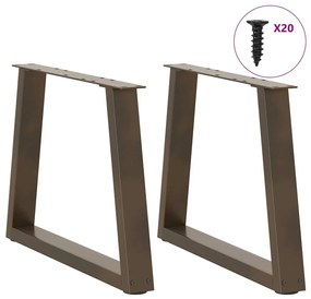 Pés para mesa de centro em formato de V, 2 peças, aço natural, 50x(42-
