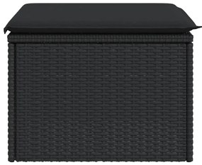 Banco de jardim com almofadão 55x55x37 cm vime PE preto