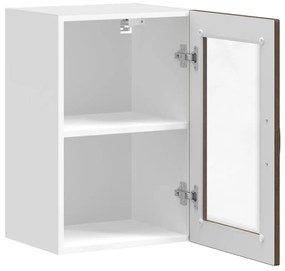 Armário de parede cozinha porta vidro Porto carvalho castanho