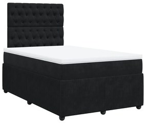 Cama boxspring com colchão 120x190 cm veludo preto