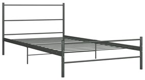 Estrutura de cama 90x200 cm metal cinzento