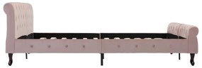 Estrutura de cama 180x200 cm veludo cor-de-rosa
