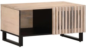 vidaXL Mesa de centro 80x51x40 cm madeira de mangueira maciça branco