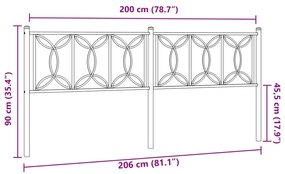 Cabeceira de cama 200 cm metal branco