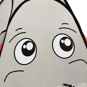 Tenda de brincar elefante com 250 bolas 174x86x101 cm cinzento