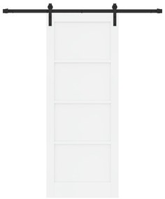 Porta Deslizante vidaXL com Conjunto de Hardware Branco 83x211 cm Made