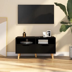 vidaXL Móvel de TV 90x40x48,5 cm derivados de madeira preto