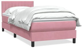 Cama com molas/colchão 80x220 cm veludo rosa