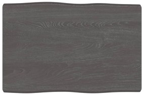 363996 vidaXL Tampo de mesa com bordas vivas carvalho tratado cinza-escuro
