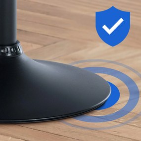 Banco de bar Braga em veludo (1 UNIDADE) com estrutura preta 51 x 89-109 x 52 cm Preto