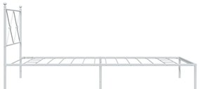 Estrutura de cama em metal com cabeceira 107x203 cm branco