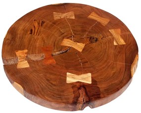 Mesa de centro de tronco madeira de acácia maciça (55-60)x40 cm