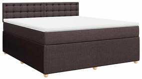 Cama com molas/colchão 180x200 cm tecido castanho-escuro