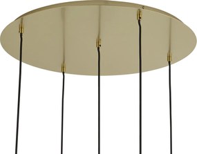 Candeeiro suspenso Hotel Chic latão com vidro azul e verde 5 luzes - Qara