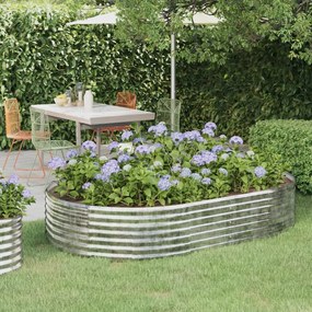 vidaXL Canteiro elevado jardim 214x140x36 aço galvanizado prateado