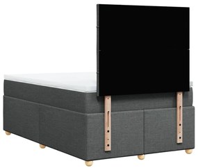 Cama boxspring com colchão 120x190 cm tecido cinzento-escuro