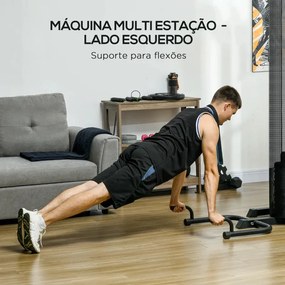 Máquina Multi Estação Ajustável com Placas de Peso de 45 kg - HomeGym