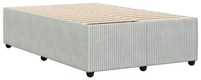 Estrutura de cama sem colchão 120x200 cm veludo cinzento-claro