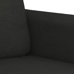 4 pcs conjunto de sofás com almofadas tecido preto