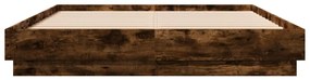 Estrutura de cama com luzes LED 160x200 cm carvalho fumado
