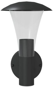 Candeeiro de parede para exterior aço inoxidável preto
