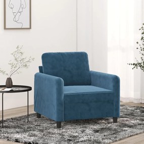 vidaXL Poltrona 60 cm veludo azul