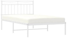 Estrutura de cama com cabeceira 100x200 cm metal branco