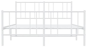 Estrutura de cama com cabeceira e pés 150x200 cm metal branco