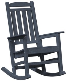 Conjunto de Lounge de Jardim 3 Peças Azul-marinho HDPE