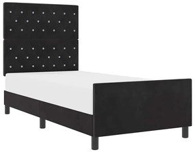 Cama vidaXL Preta 90x190 cm Veludo