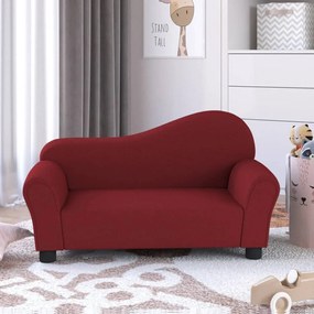 vidaXL Sofá infantil tecido vermelho-tinto