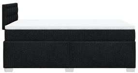 Cama boxspring com colchão 120x190 cm tecido preto